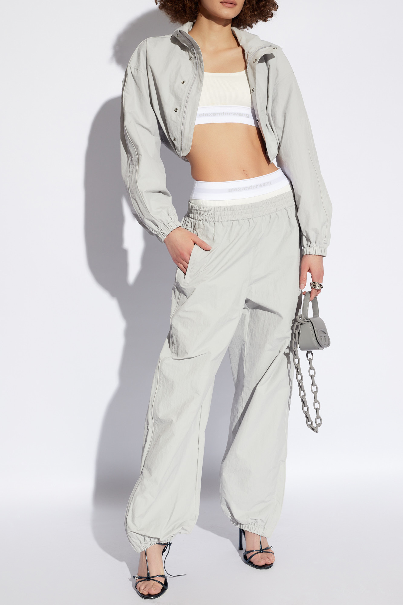 Grey Track pants with logo Alexander Wang SchaferandweinerShops GB New Balance Shorts Q Speed Fuel